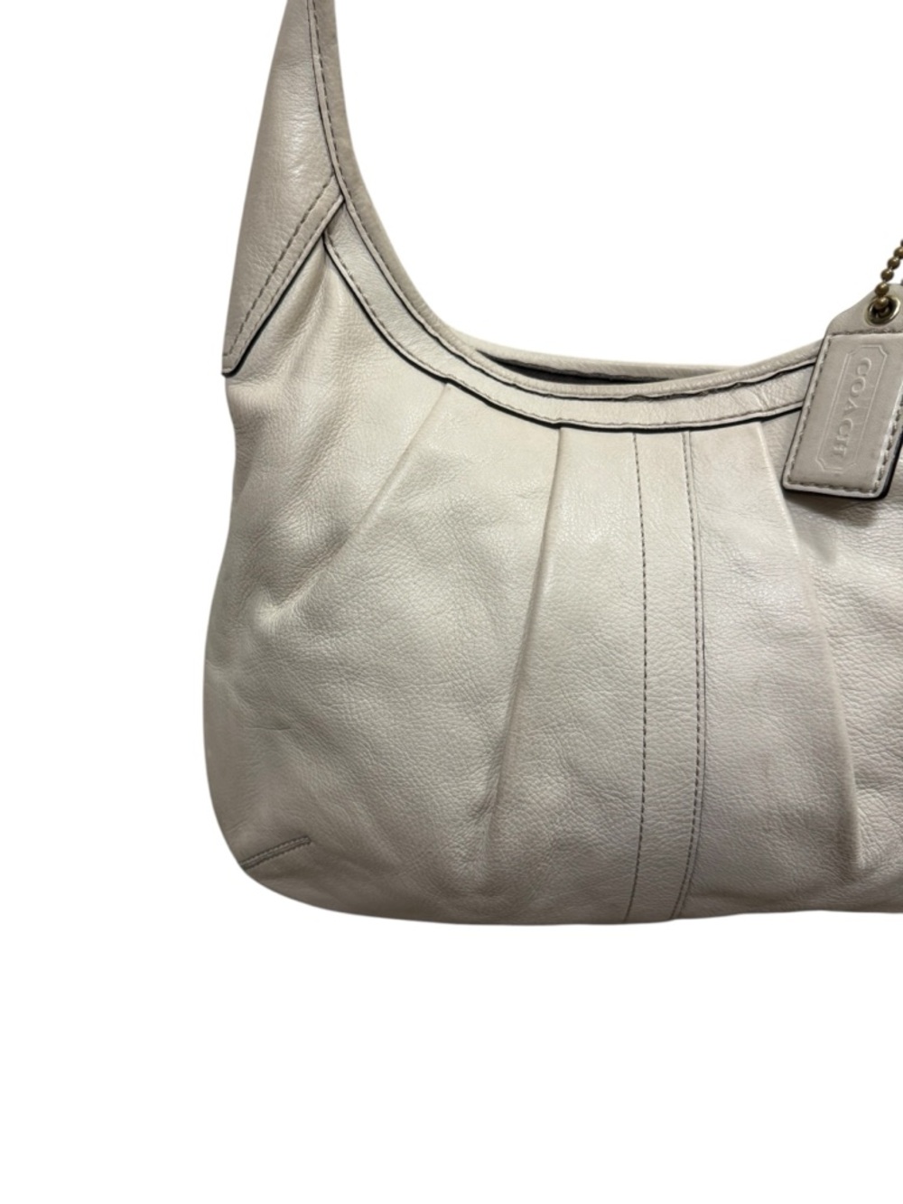 Vintage Coach Ergo Cream White Leather Crossbody Adjustable Bag Y2K Luxury - Picture 3 of 11